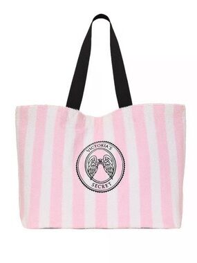 Victoria's Secret Pink & White Striped Beach Tote BNIP RETAIL $49.95
